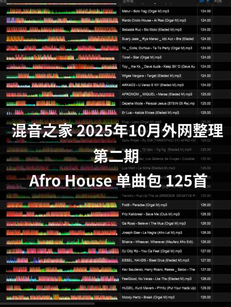 混音之家10月外网整理Afro House 第二期 125首专业打碟音乐包